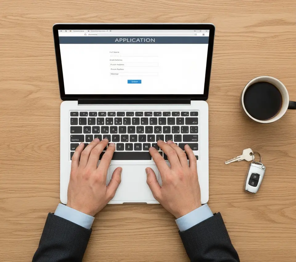 Mechanic writing on a clipboard
